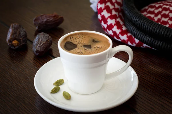 Turkish coffee with dates and cardamom