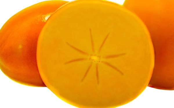 Fresh persimmon isolated on white background — Stock Photo, Image