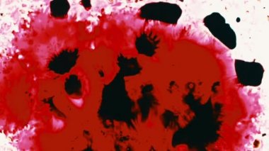 Kırmızı damla, siyah mürekkep lekesi, sanatsal boya sıçrama