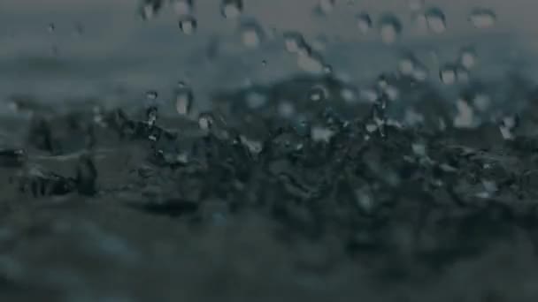 Gotas de lluvia, fondo, agua — Vídeos de Stock