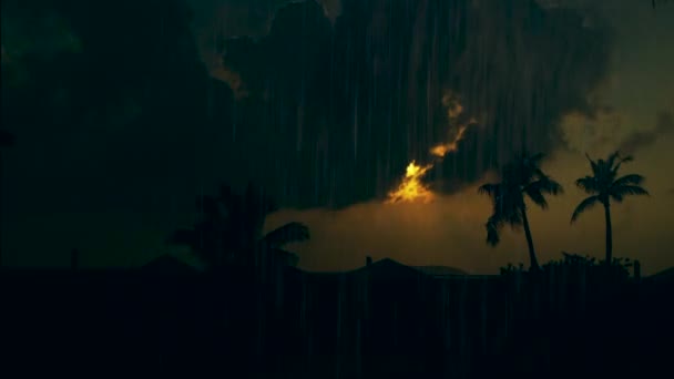 Ouragan avec foudre, Tempête — Video