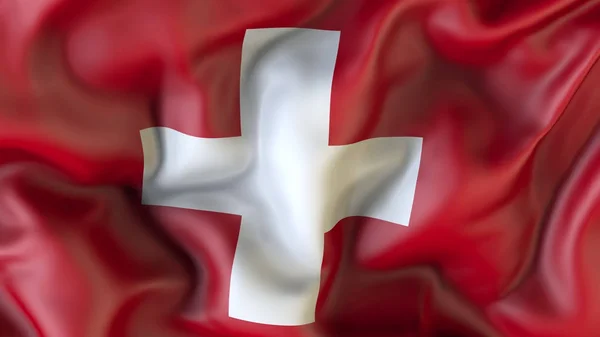 Vlajka, vzdání se vlajka Švýcarska — Stock fotografie