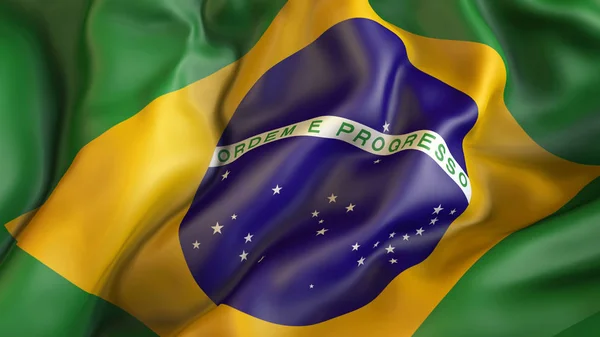 Waiving flag of Brazil — Stock Photo, Image