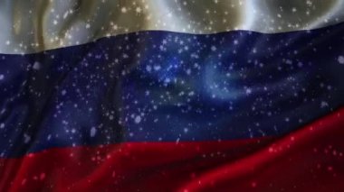 Noel arka plan, Yükseliyor kar taneleri, Rusya, Rusya bayrağı, mutlu yeni yıl