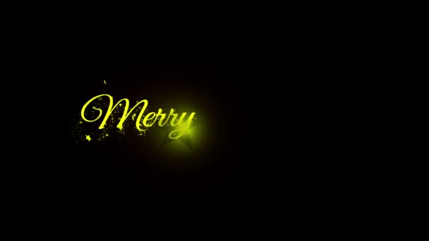 Text Christmas Background Merry Christmas Text Green Background — Stock Video