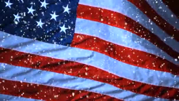 Christmas Background Falling Snowflakes Usa Happy New Year — Stock Video