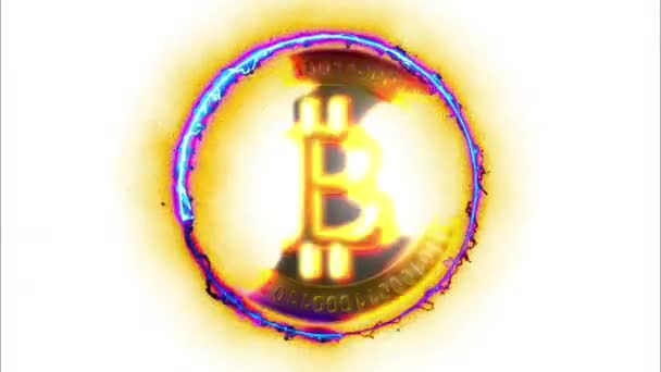 Zlaté Finanční Koncept Zlatý Bitcoinem — Stock video