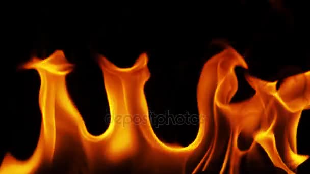 Fuego Hermoso Llamas Fuego Chimenea — Vídeos de Stock