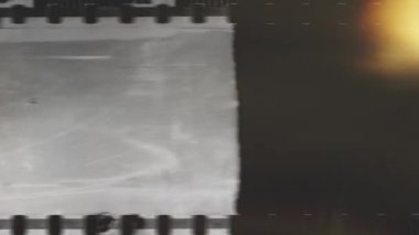 Antika arka plan ayarlayın. Eski Film geri sayım, çizik film şeridi arka plan