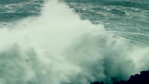 Ondas Oceánicas Olas Tsunami Huracán Superficie Del Agua — Vídeos de Stock