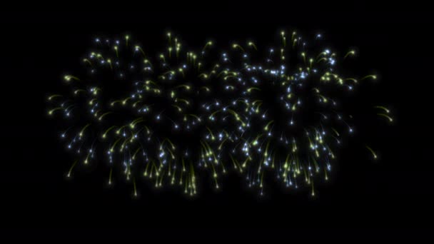 Set Tre Bellissimi Fuochi Artificio Festivi — Video Stock