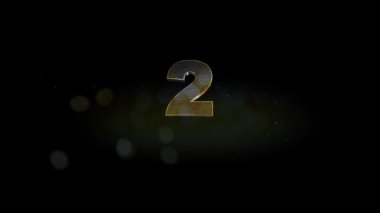 Geri sayım - Ödüller. Parlak Bayram geri sayımı 0 'dan 10' a kadar altın sayılar ve sonunda havai fişekler