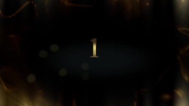Geri sayım - Ödüller. Kırmızı sayılar ve havai fişeklerle dolu parlak bayram geri sayımı 0 'dan 10' a