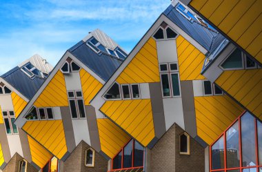 Rotterdam 'daki ünlü küp evi. Hollanda 'da.. 