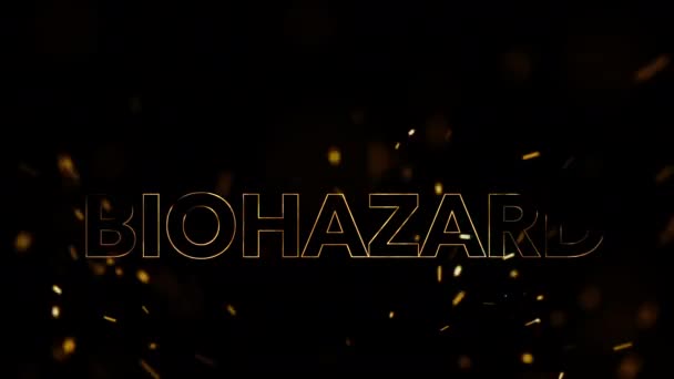 Biohazard Burning Text Symbol Hot Fire Black Background — ストック動画