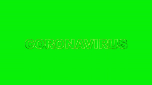 Coronavirus Burning Text Symbol Hot Fire Green Background — ストック動画