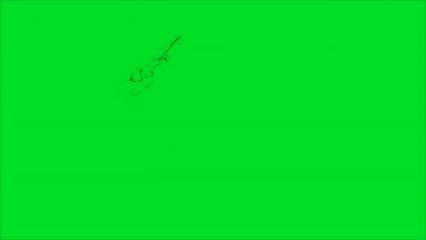 緑の画面の背景に血のスプラッシュ — ストック動画