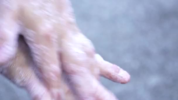 Covid Coronavirus Förebyggande Snäll Tvättar Våra Händer Med Antibakteriell Tvål — Stockvideo