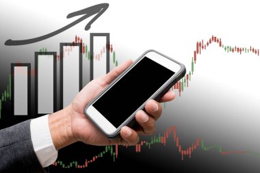 elini tut iş grafik ile akıllı telefon