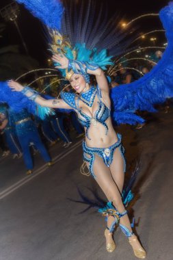 TENERIFE, SPAIN - FEBRUARY 22, 2020: Carnival Festival in the streets of Santa Cruz de Tenerife. February 22, 2020