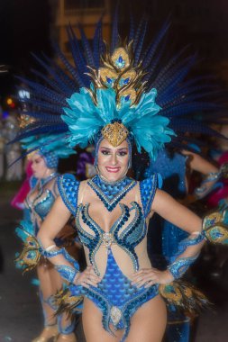 TENERIFE, SPAIN - FEBRUARY 22, 2020: Carnival Festival in the streets of Santa Cruz de Tenerife. February 22, 2020