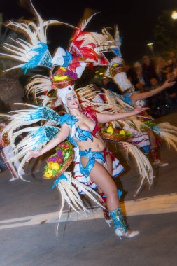 TENERIFE, SPAIN - FEBRUARY 22, 2020: Carnival Festival in the streets of Santa Cruz de Tenerife. February 22, 2020