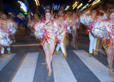 TENERIFE, SPAIN - FEBRUARY 22, 2020: Carnival Festival in the streets of Santa Cruz de Tenerife. February 22, 2020