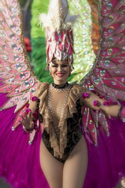 TENERIFE, SPAIN - FEBRUARY 22, 2020: Carnival Festival in the streets of Santa Cruz de Tenerife. February 22, 2020