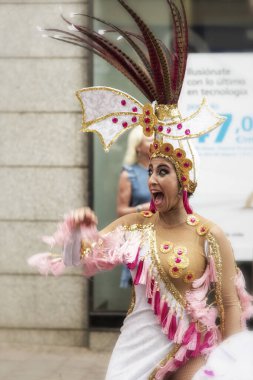 TENERIFE, SPAIN - FEBRUARY 29, 2020: Carnival Festival in the streets of Santa Cruz de Tenerife. February 29, 2020
