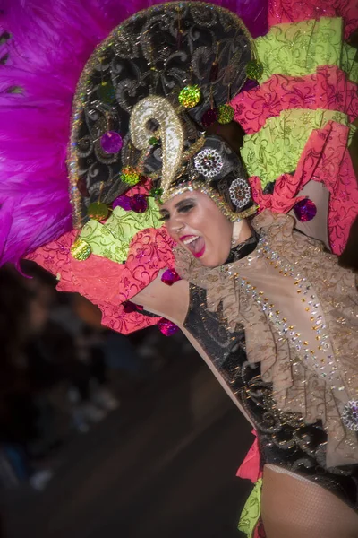 Tenerife Espanha Fevereiro 2020 Festival Carnaval Nas Ruas Santa Cruz — Fotografia de Stock