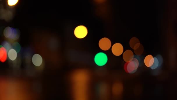 Wazig Bokeh Verkeer Weg Nachts Een Grote Stad — Stockvideo