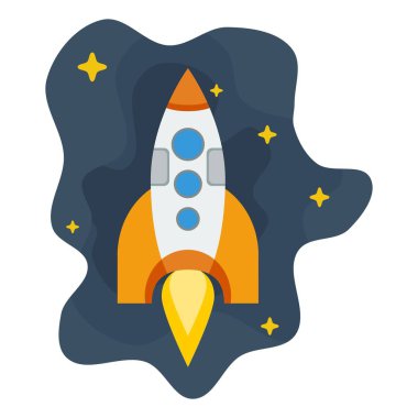 Turuncu roket sinekler uzayda