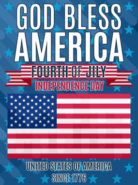 Vektör poster Amerika'nın bağımsızlığını gününde Tanrı cou tutmak