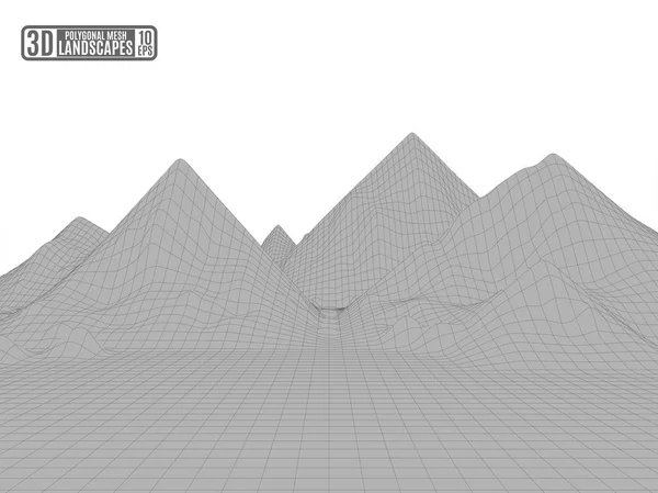 Gris blanco montañas enmarcadas vector abstracto paisaje para presen — Vector de stock