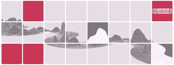 Rosa poligonal montaña paisaje ilustración — Vector de stock