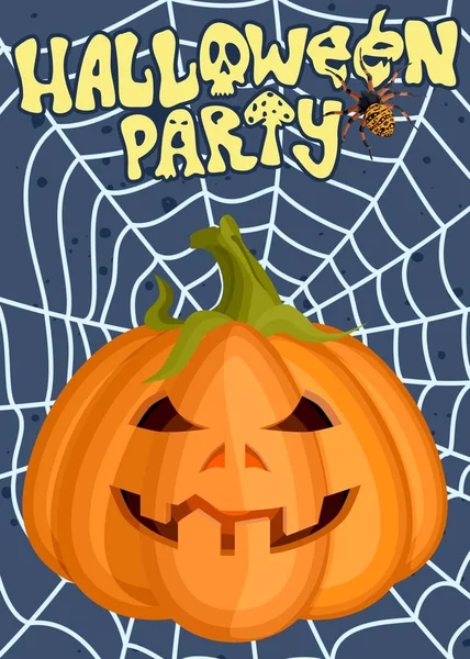 poster advertising for Halloween holiday funny evil pumpkin