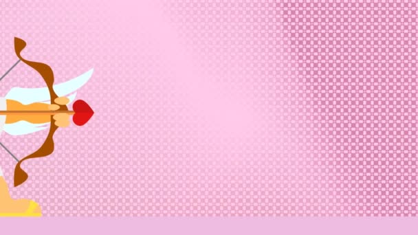 vidéo pour la Saint-Valentin sur un fond rose rouleau de divertissement ruban rayé bleu 