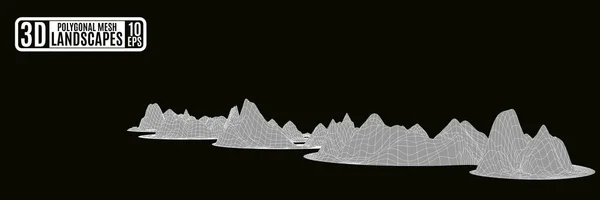 Grå polygonal bergen orm på en svart bakgrund — Stock vektor