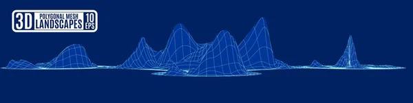 Blå holme i månghörnigt berg — Stock vektor