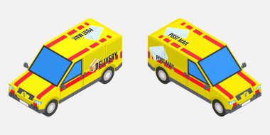 posta izometrik transport.stock vektör görüntü