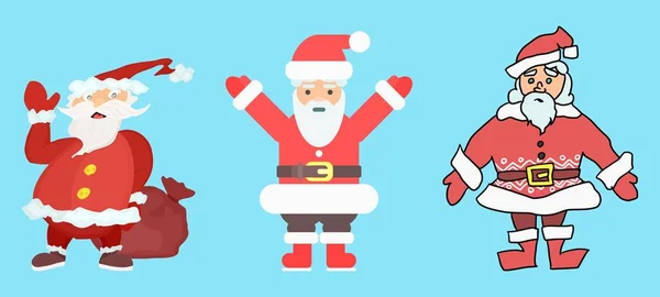 Santa Claus collection in different styles. picture — Stock Photo, Image