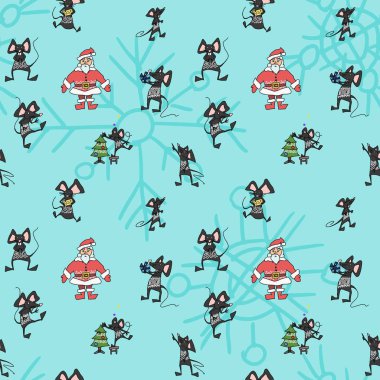 Noel Baba ve farelerin olduğu kusursuz bir poster.