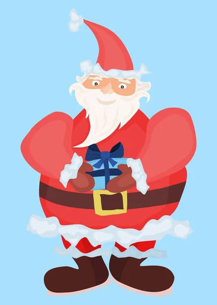 Weihnachtsmann mit einem teuren Geschenk in der Hand — Stockfoto