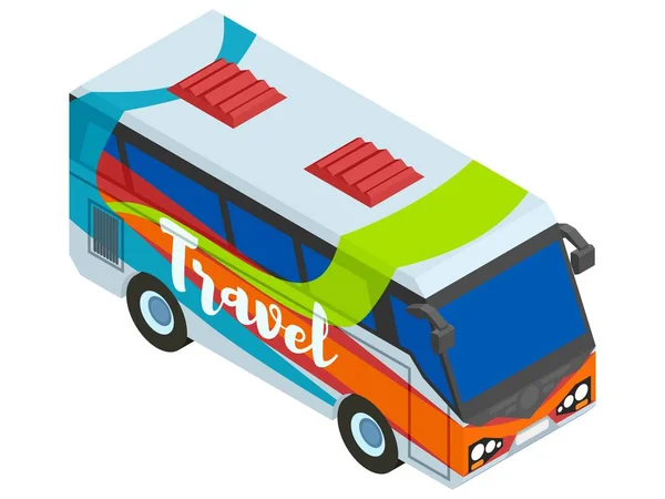 Isometric tourist bus for travel — Stock Photo, Image