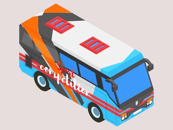 Isometrischer kleiner Sportbus — Stockfoto