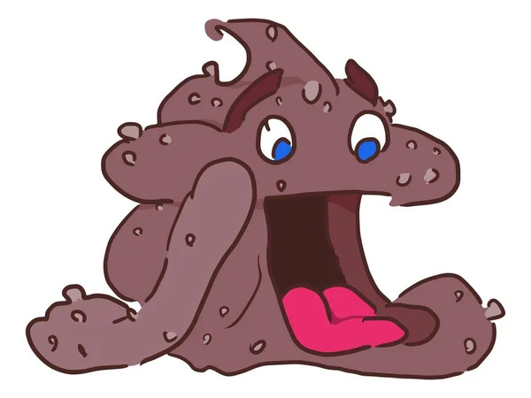 Funny poop character with an open tongue — Stock Photo, Image
