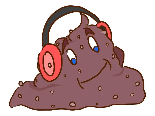 Poop and music from the player cheerful monster — Stock Photo, Image
