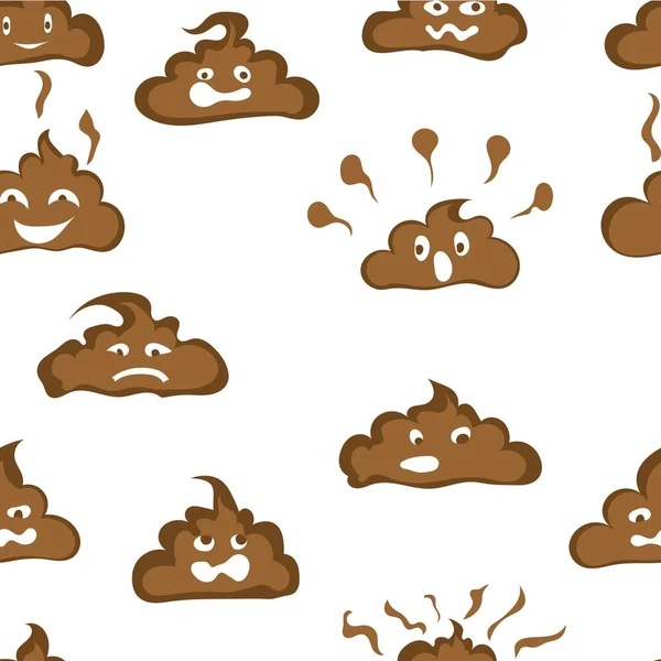 Cheerful seamless pattern with poops and emotions — Stock Photo, Image