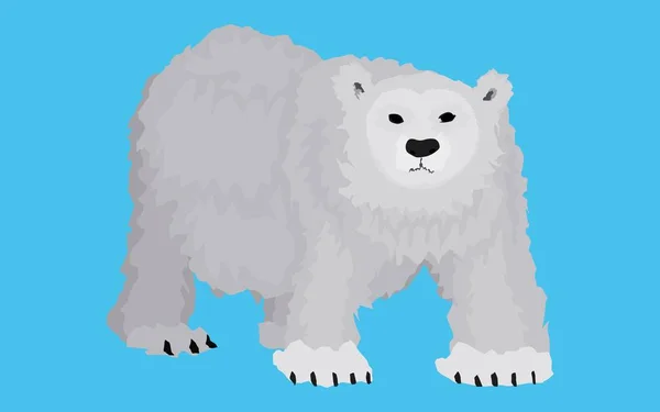 Oso poderoso blanco del fondo ártico — Vector de stock