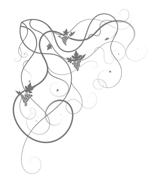 Motif enchevêtré sur un fond blanc bouquet de raisins — Image vectorielle